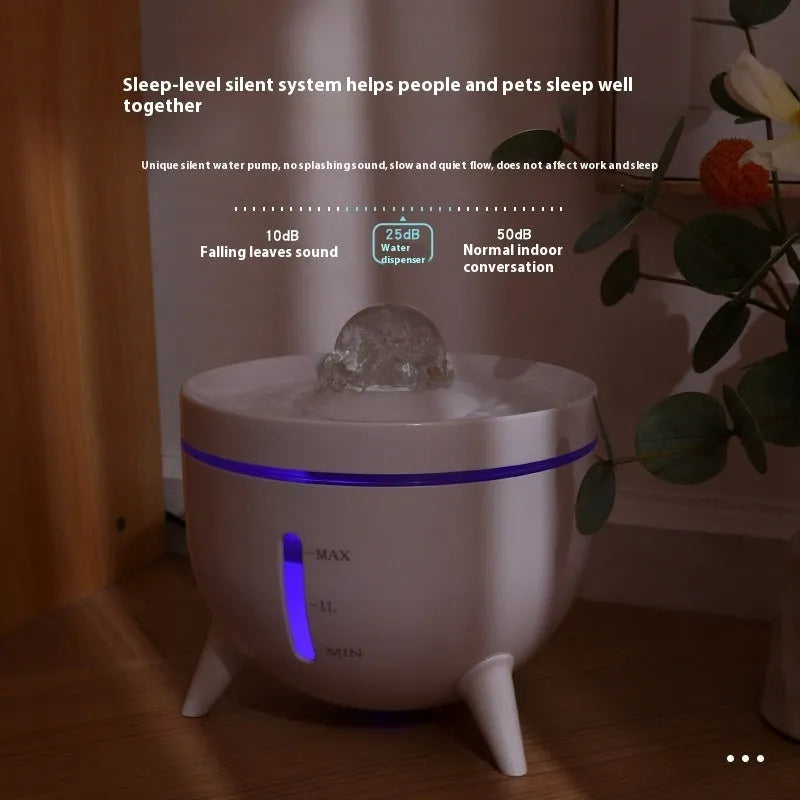 Crystal ball automatic circulating filter pet water dispenser 1800ml USB for cats