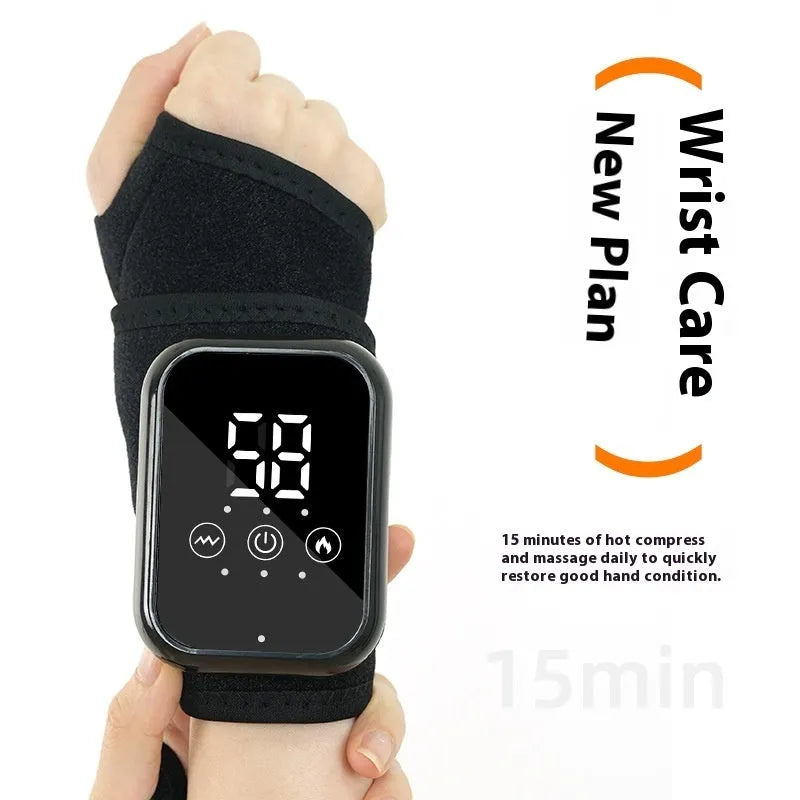 Black electric heating ankle sleeve showing 8W power specification