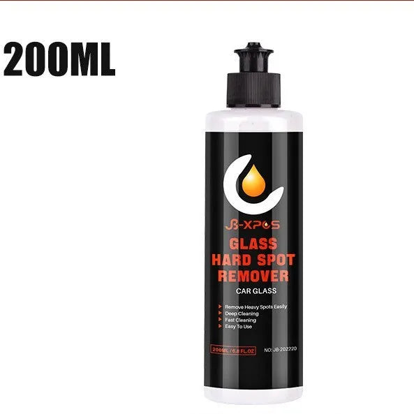 Tube of glass oil film remover cleaning cream for car and window decontamination.