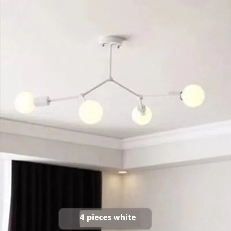 Iron chandelier ceiling lamp with Nordic design for bedroom or living room