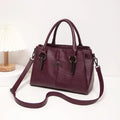 Women's large capacity crossbody soft leather bag in PU material, horizontal square shape, with sandwich zipper pocket, available in multiple colours