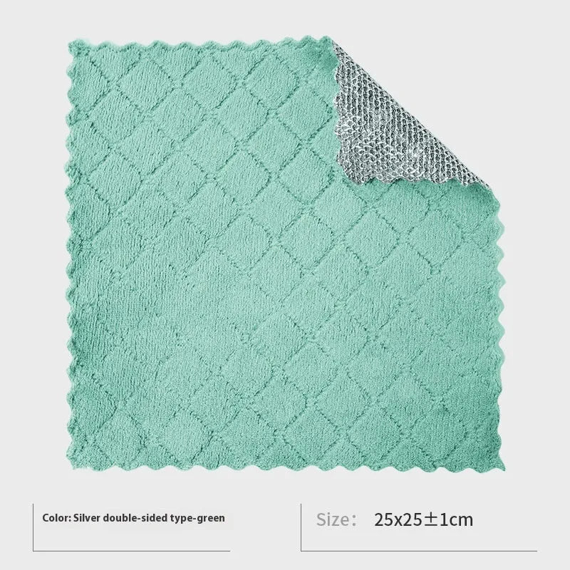 Silver wire microfibre kitchen cleaning cloth for pots and bowls in 20cm or 25cm sizes