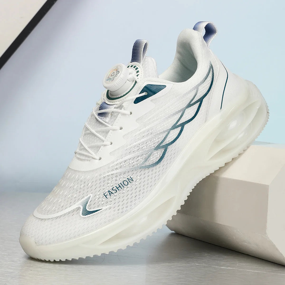 Casual breathable running shoes with mesh upper and rubber sole in multiple colour options