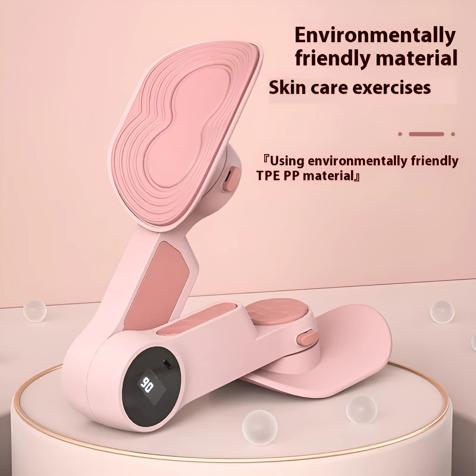 White peach pink intelligent counting pelvic floor muscle trainer with 360 degree rotation, ABS/PP/TPR construction