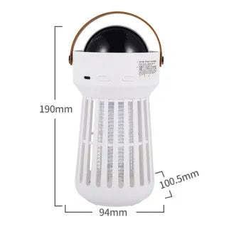 2 in 1 electric mosquito killer lamp with star ceiling projection, white ABS shell, USB charging, for indoor and outdoor use