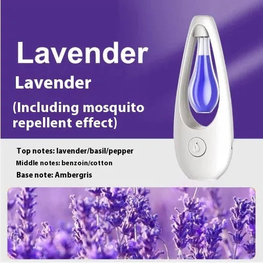 Blue and white ultrasonic plug-in air deodoriser and mosquito repellent diffuser unit.