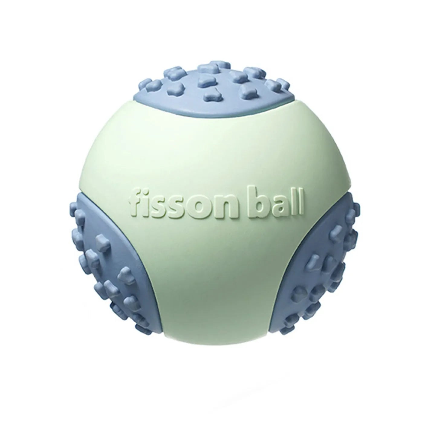 Green and pink 64mm durable rolling ball dog toy for small medium large dogs