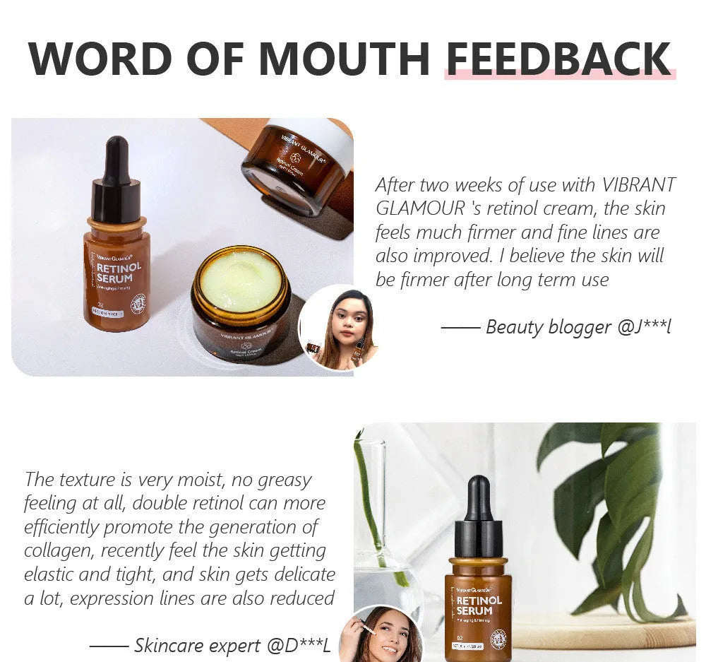 30ml retinol facial serum in liquid form for reducing dry lines and fine lines