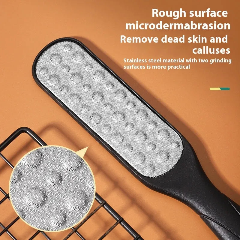 Stainless steel double-sided foot grinder for callus removal in OPP bag packaging