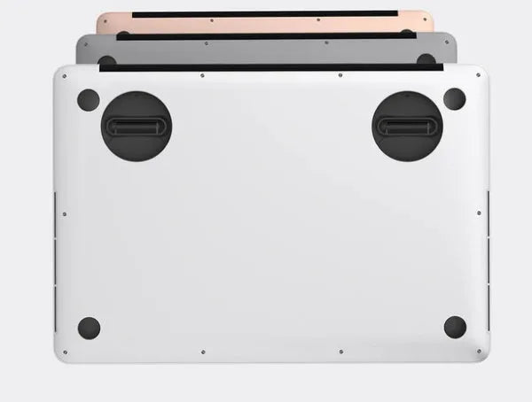 Black ABS mini laptop stand, 50x50x6.5mm, portable invisible design