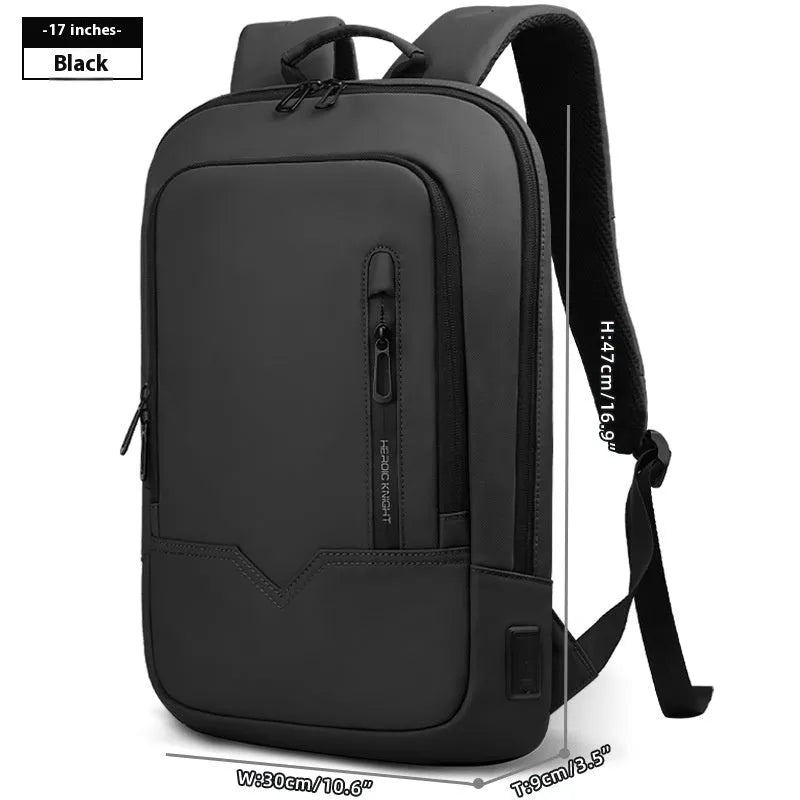Solid colour polyester laptop backpack with USB charging port shown in olive green.