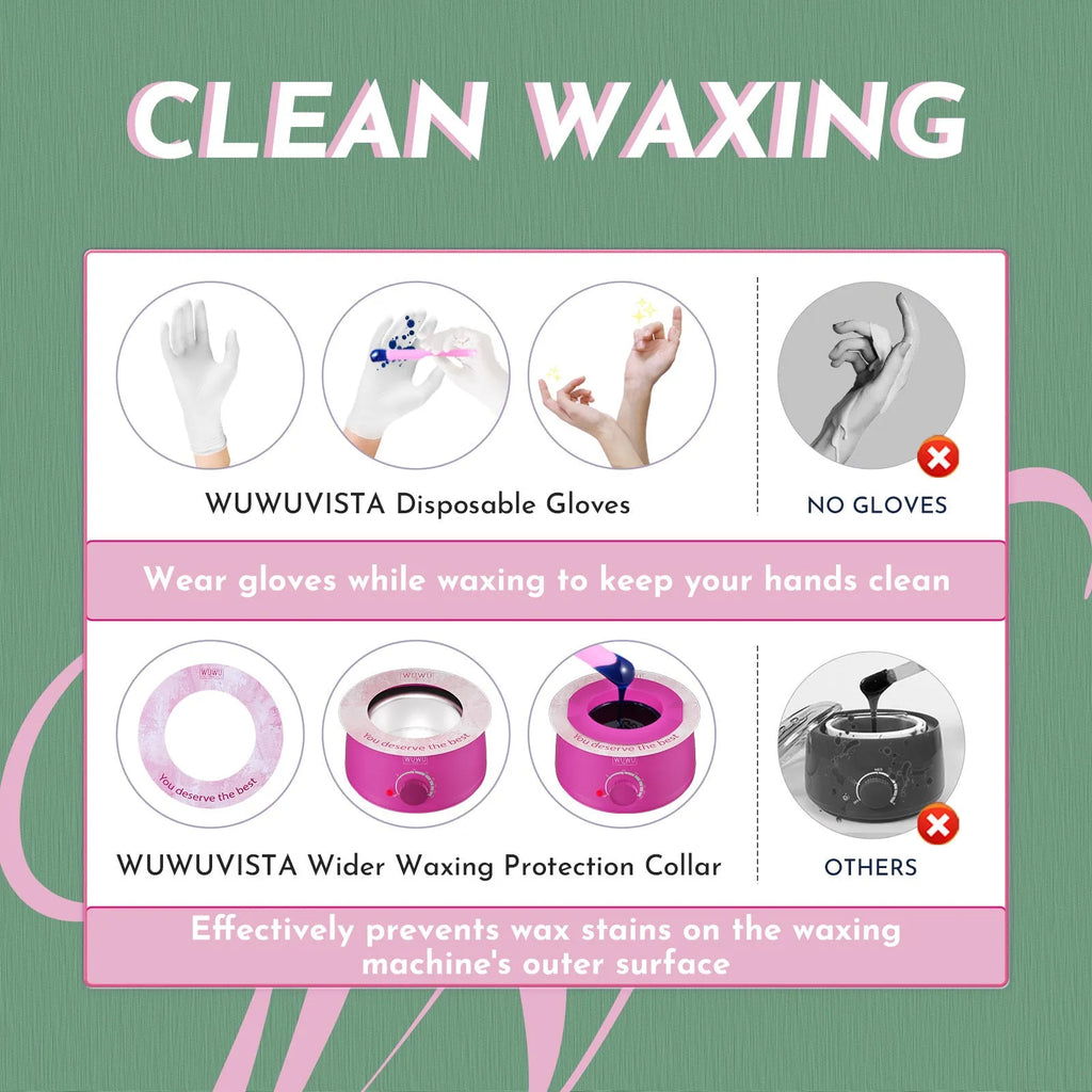 WUWUVISTA 56-piece professional waxing kit with wax warmer, wax beads, applicators and aftercare products