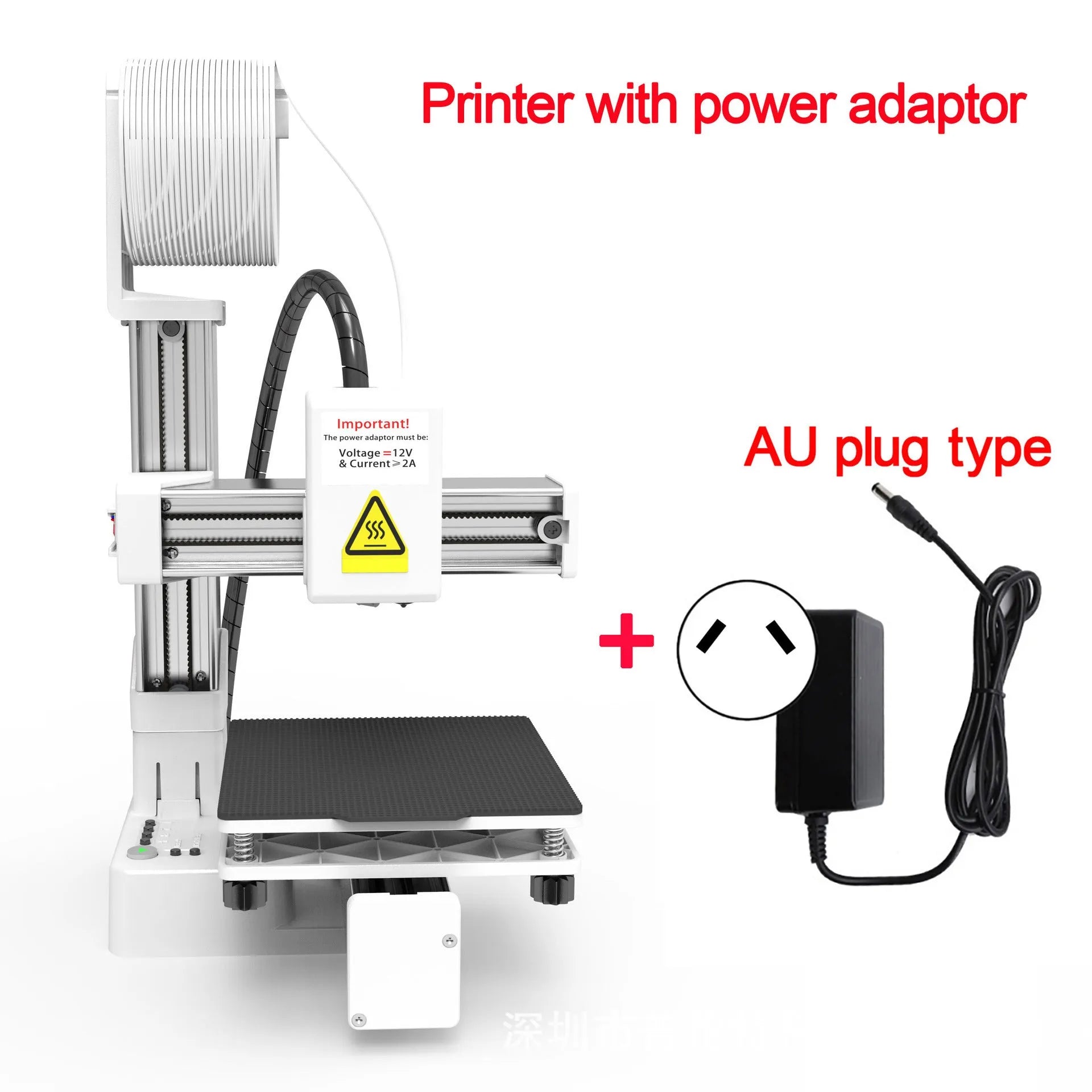 White EasyThreed K10 3D printer with 175mm print height for TPU and PLA filaments