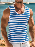 Men's 3D printed Hawaiian pattern sleeveless vest in polyester fabric