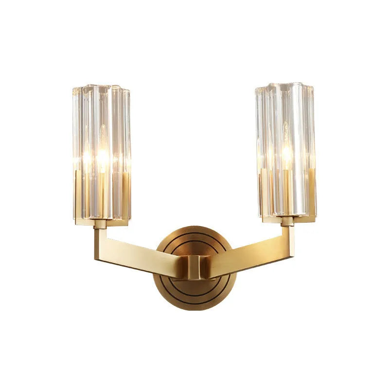 Copper Nordic wall lamp with minimalist design for bedroom bedside lighting