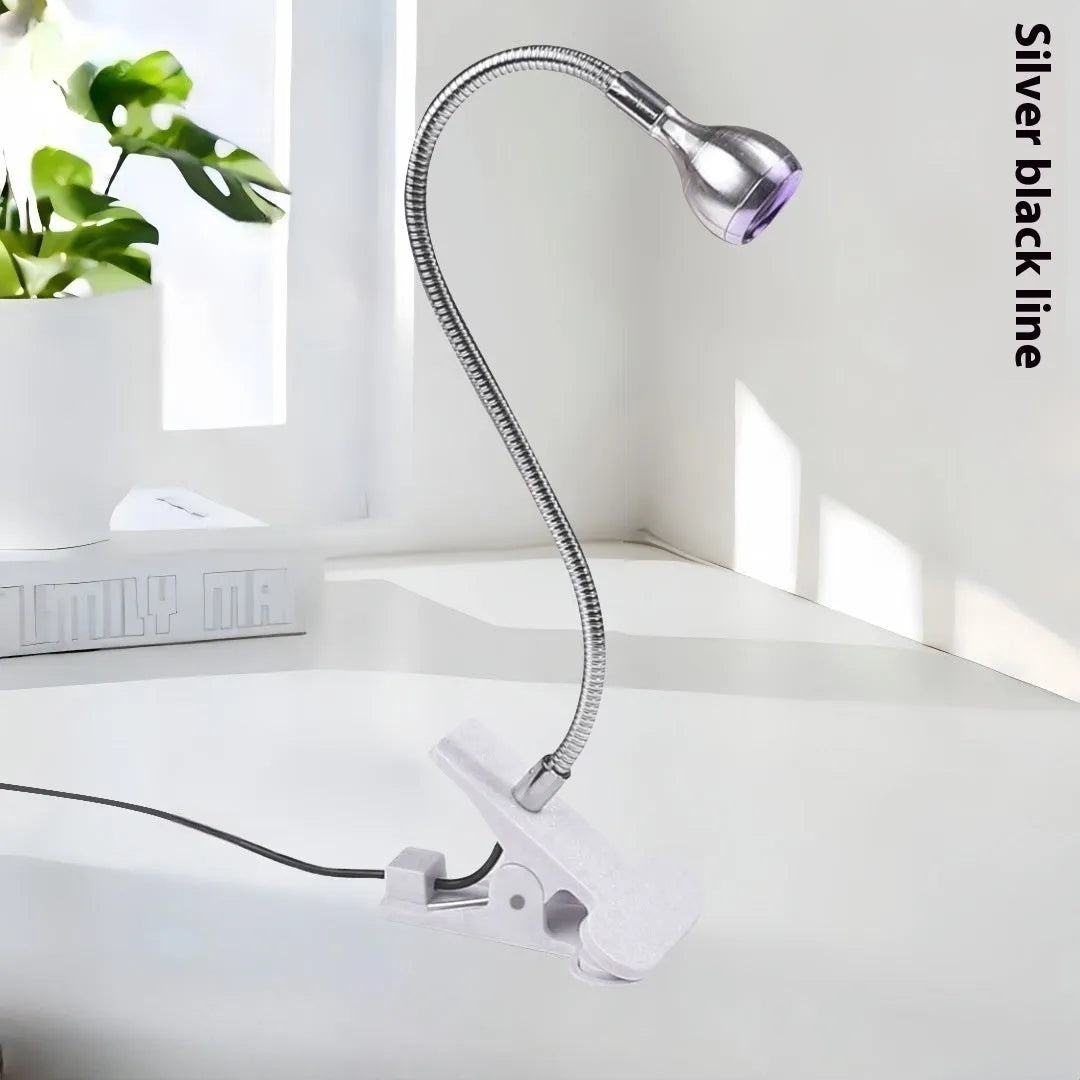 USB clip goose neck nail lamp with 395nm purple light for curing UV nail polish