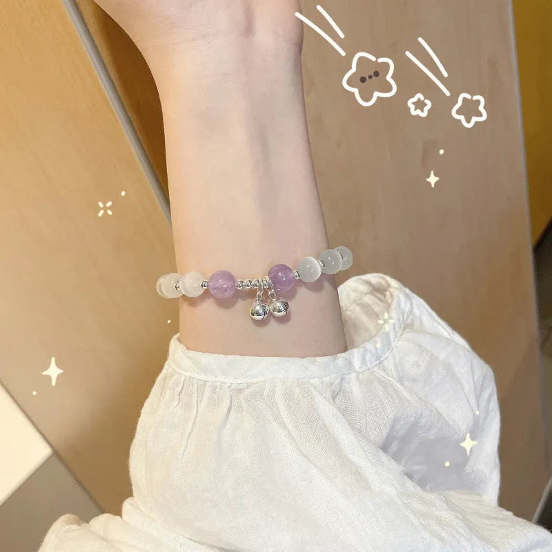 Chinese style glass bracelet with bamboo joint details in a red Lvzhu Duobao design.