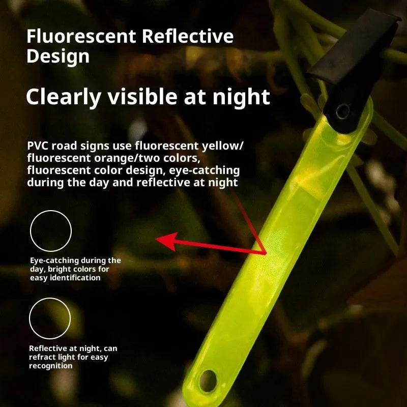 Yellow and orange PVC fluorescent ribbon clips for outdoor archery road sign marking, 10.3 cm size