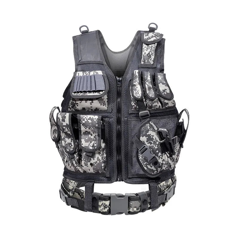Solid colour tactical vest made from 600D Nylon Oxford fabric for quick-drying breathable training use