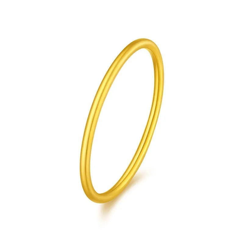 Brass gold plated women's ring showing twist, simple bracelet matte, and simple bracelet glossy style options