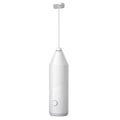 Mini handheld electric milk frother in black, white and khaki colours with USB charging