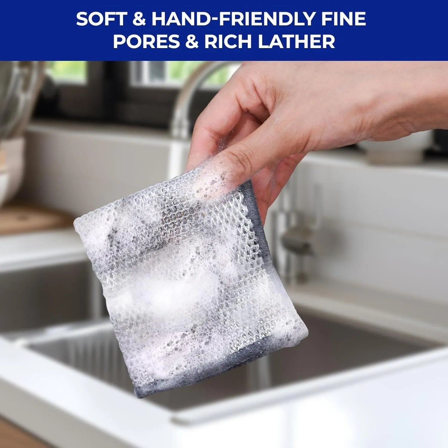 Silver wire microfibre kitchen cleaning cloth for pots and bowls in 20cm or 25cm sizes