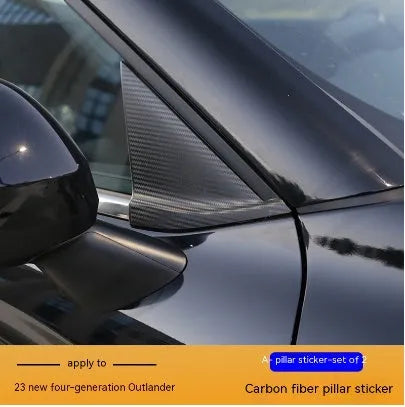 23 Mitsubishi Outlander car with protective film applied to door pillars in carbon fibre and bright black finishes