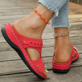 Roman style slope heel slippers with fish mouth toe holder in multiple colour options