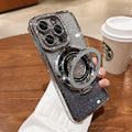 Electroplating gradient magnetic suction phone case for iPhone 15 16 with silicone shockproof bracket