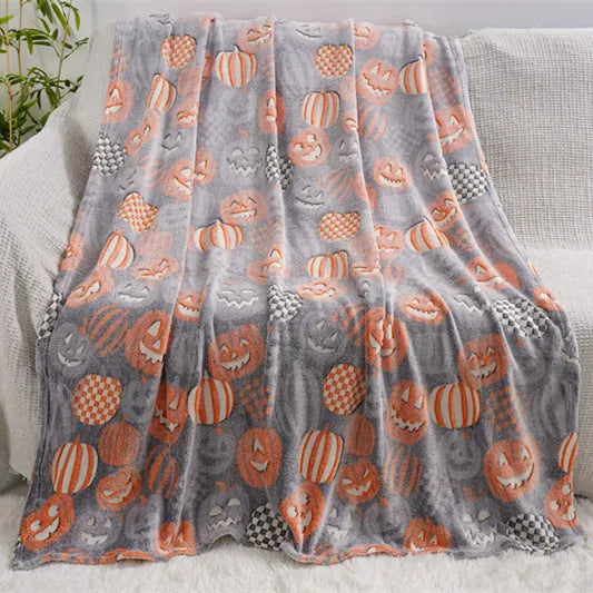 Child flannel air conditioner cover blanket with cartoon design in two size options