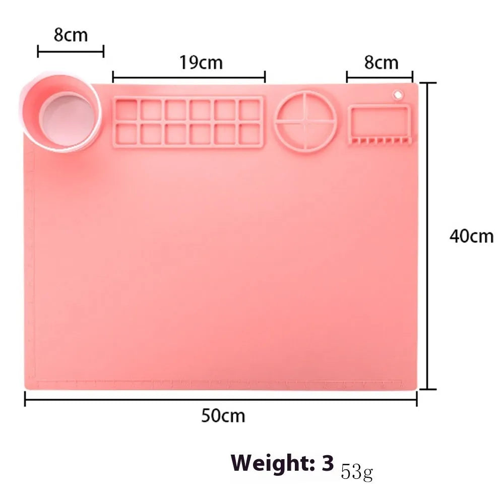 Silicone double bowl painting mat for watercolour and oil painting projects