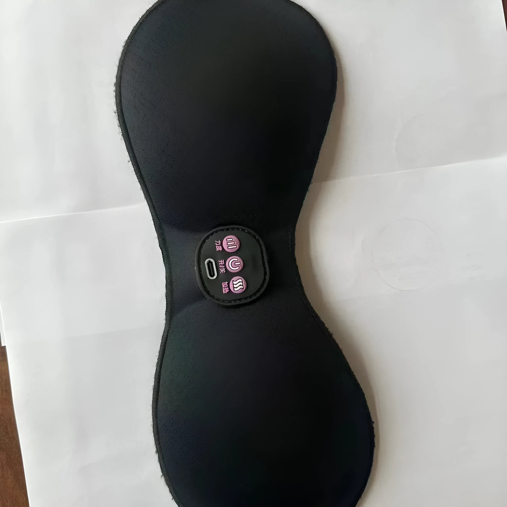 Black electric massage chest stickers with 3-key English control liner for vibration therapy
