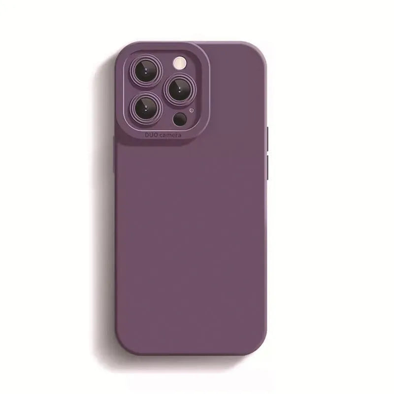 Soft shell TPU drop-resistant phone case for iPhone with embossed finish and anti-fingerprint surface, available in black