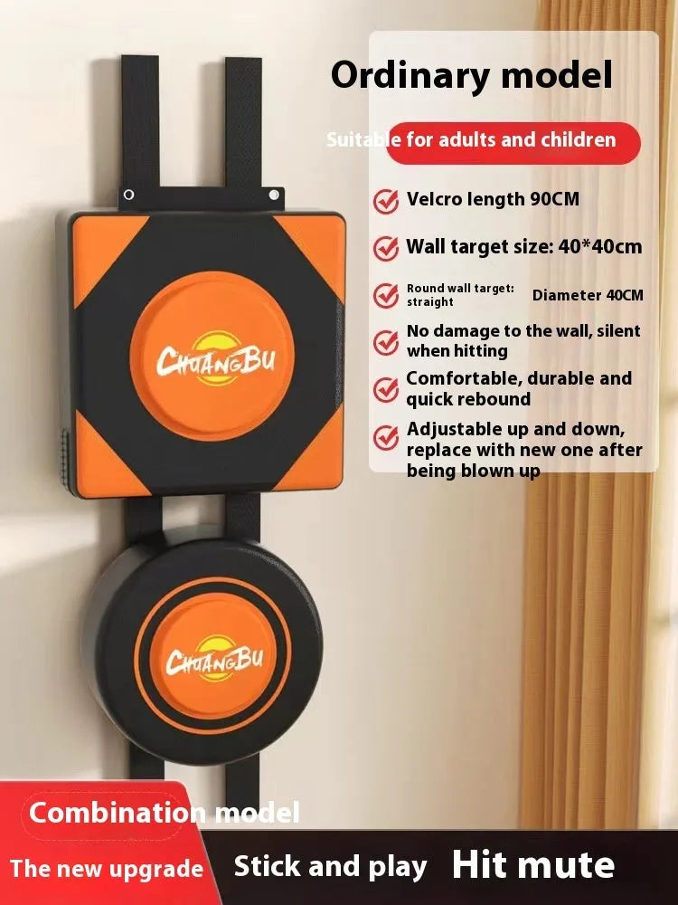 Wall-mounted boxing training target in PU leather with hanging hardware