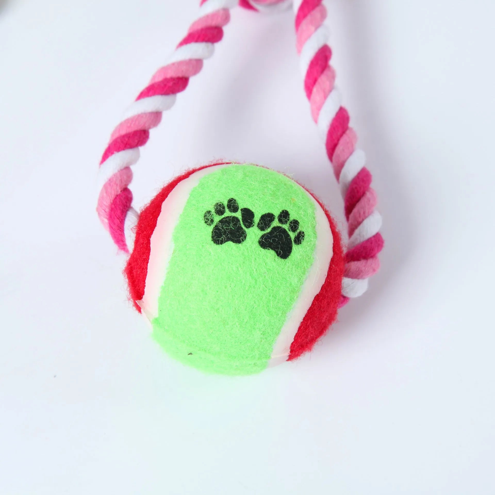 38cm cotton string dog tug toy in red and white or blue and white colours for medium large breed dogs
