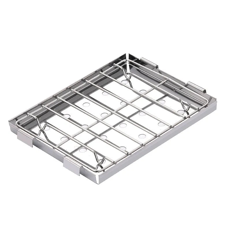 Portable outdoor stainless steel dual-use barbecue grill and firewood stove for camping with removable parts