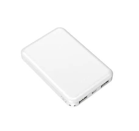 Black and white heating vest power bank measuring 97x64x14mm with capacity options
