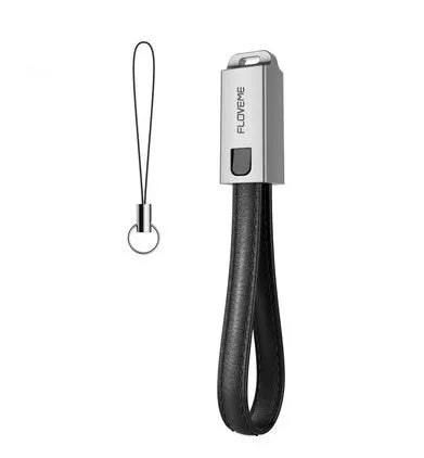 14cm leather iPhone charging cable with zinc alloy lightning connector in three colours