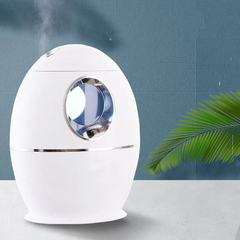 White columnar anion air humidifier with USB cable and 1.5 litre water tank capacity