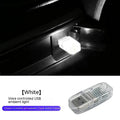 Multi-function car USB atmosphere light with touch switch and RGB voice control on a car dashboard