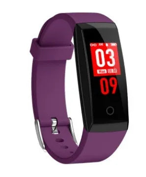 Colour OLED screen smart fitness bracelet with IP67 waterproof rating on wrist