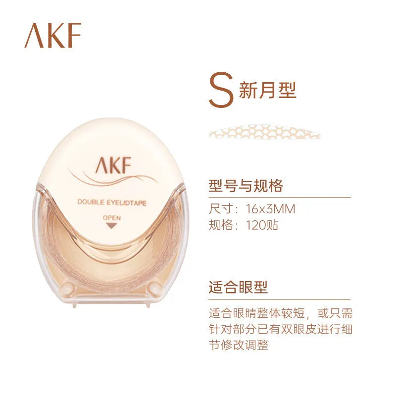 Invisible lace double eyelid stickers in three shades creating natural-looking creases