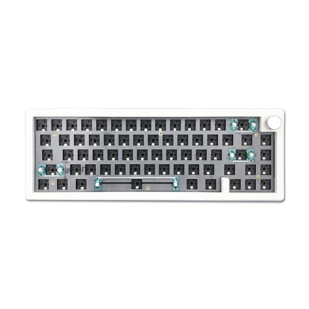 DIY mechanical keyboard kit with RGB backlighting, knob control, and seven colour options