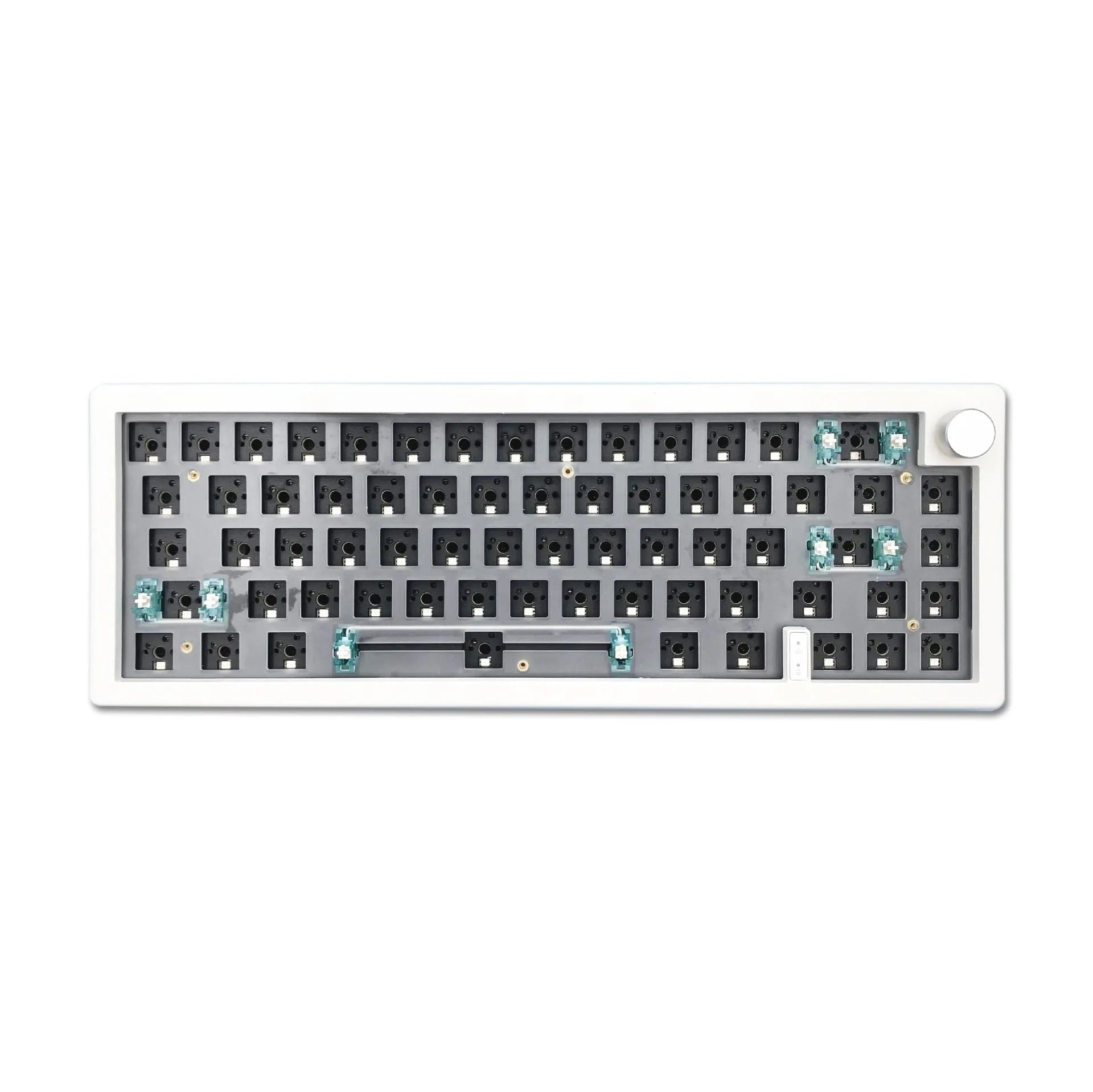 DIY mechanical keyboard kit with RGB backlighting, knob control, and seven colour options
