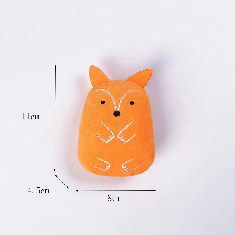 Four colourful catnip cat toys with chirping sounds for interactive play