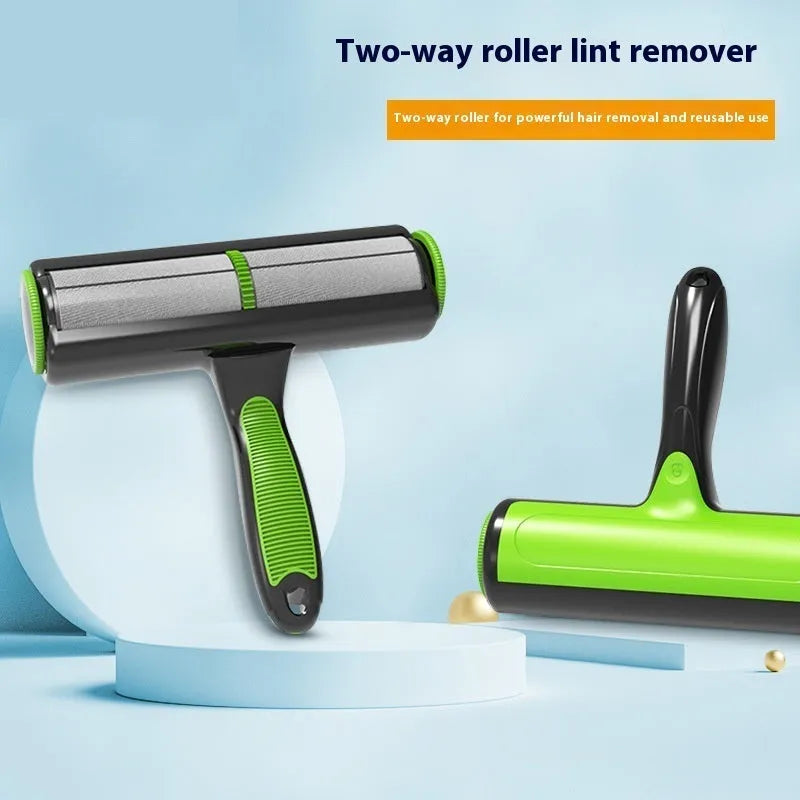 Automatic pet hair lint roller with adhesive cleaning roller for sofa fabrics