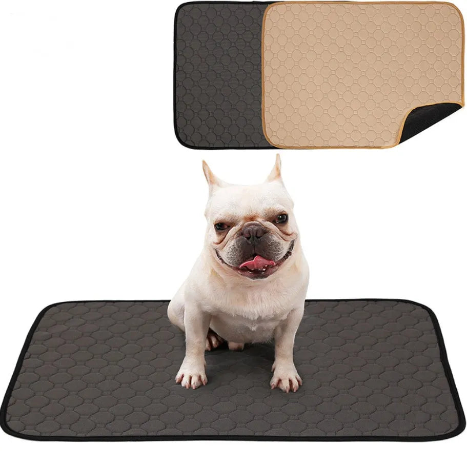 Reusable dog urine pad with non-slip TPU bottom, gray, in L size 100x67x4.5cm