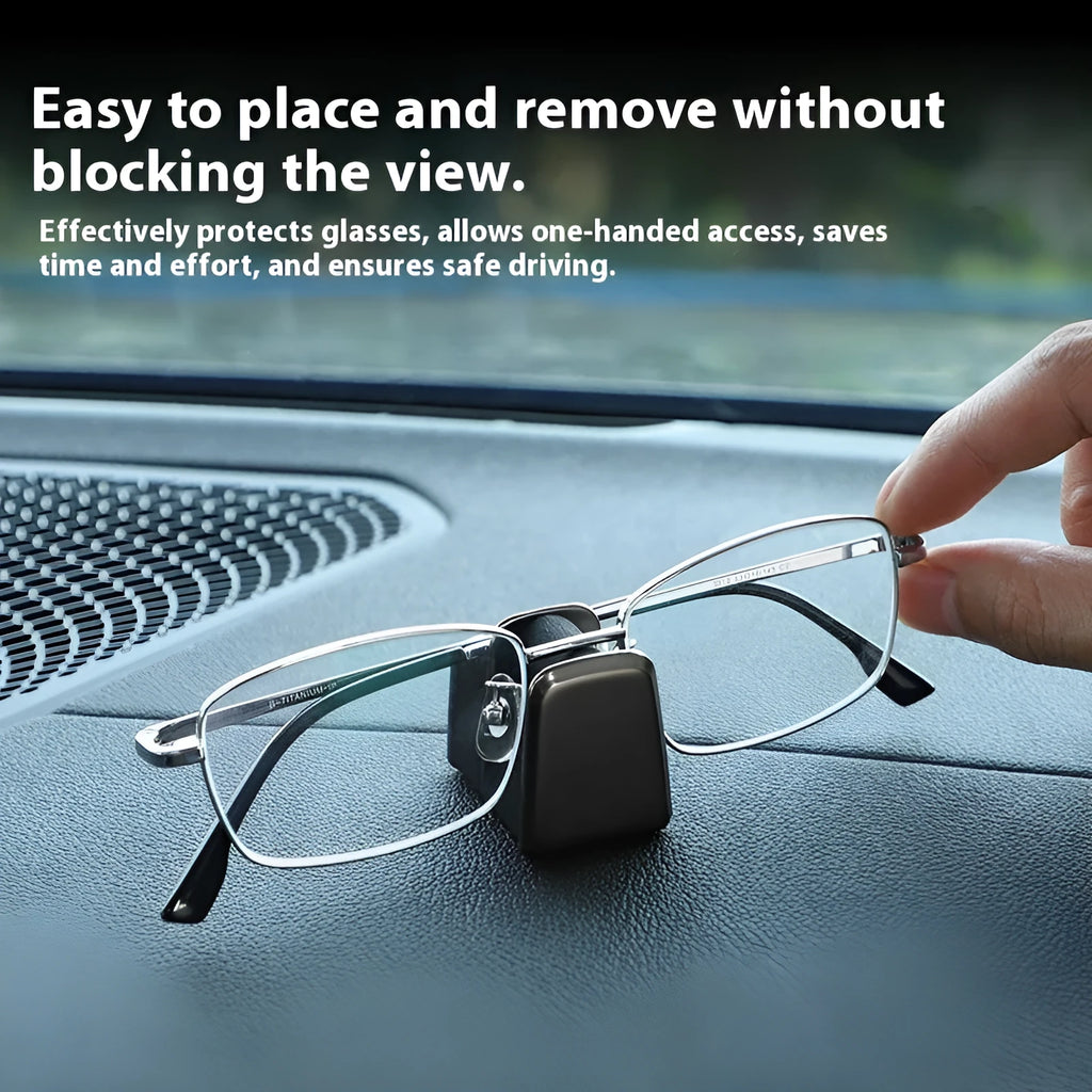 Zinc alloy and leather car dashboard sunglasses clip holder in green, black, grey, or red.