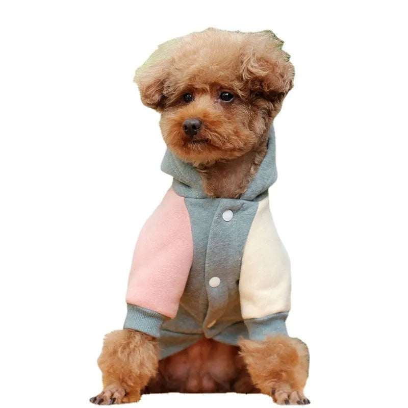 Brown cotton pet hoodie sweatshirt for a dog, sizes XS to 2XL