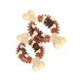 Natural rubber bone-shaped dog chew toy for dental care and anxiety relief in two size options